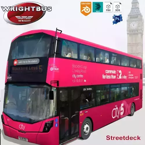 Wrightbus Streetdeck Oxford sity pink livery bus
