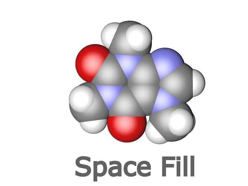 Caffeine molecule 3D model_1