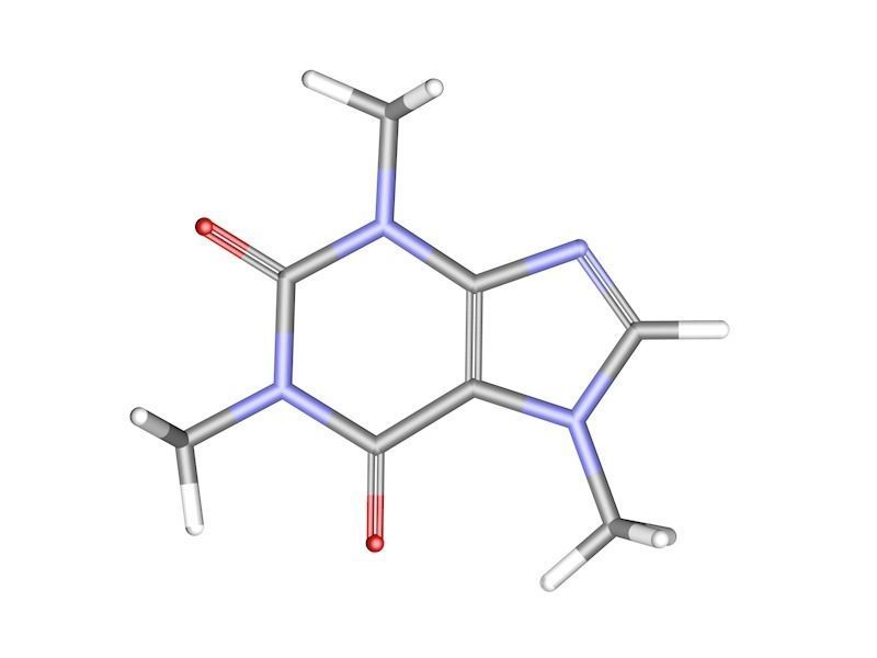 Caffeine molecule 3D model_3