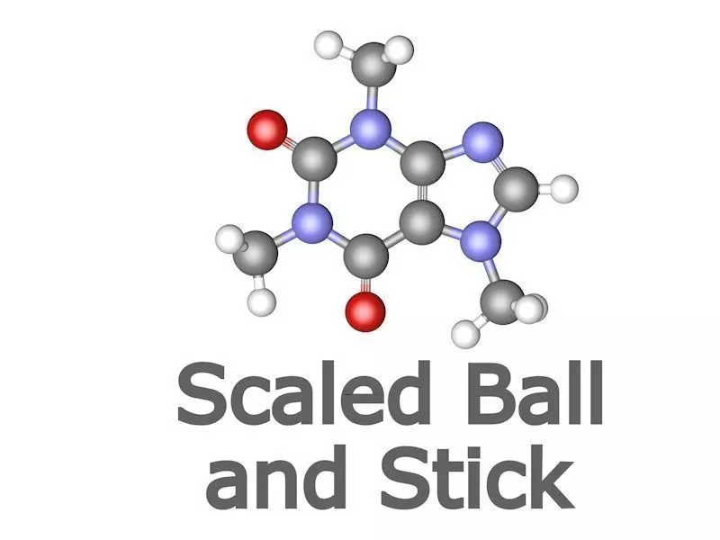 Caffeine molecule 3D model_0