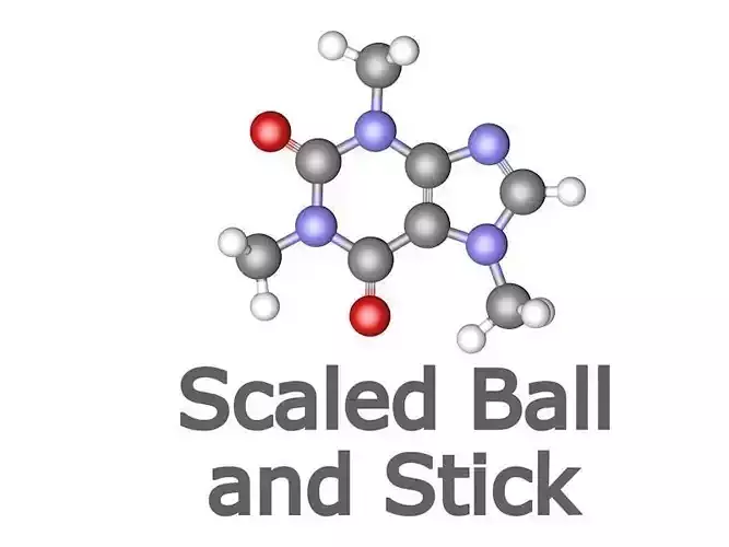 Caffeine molecule 3D model