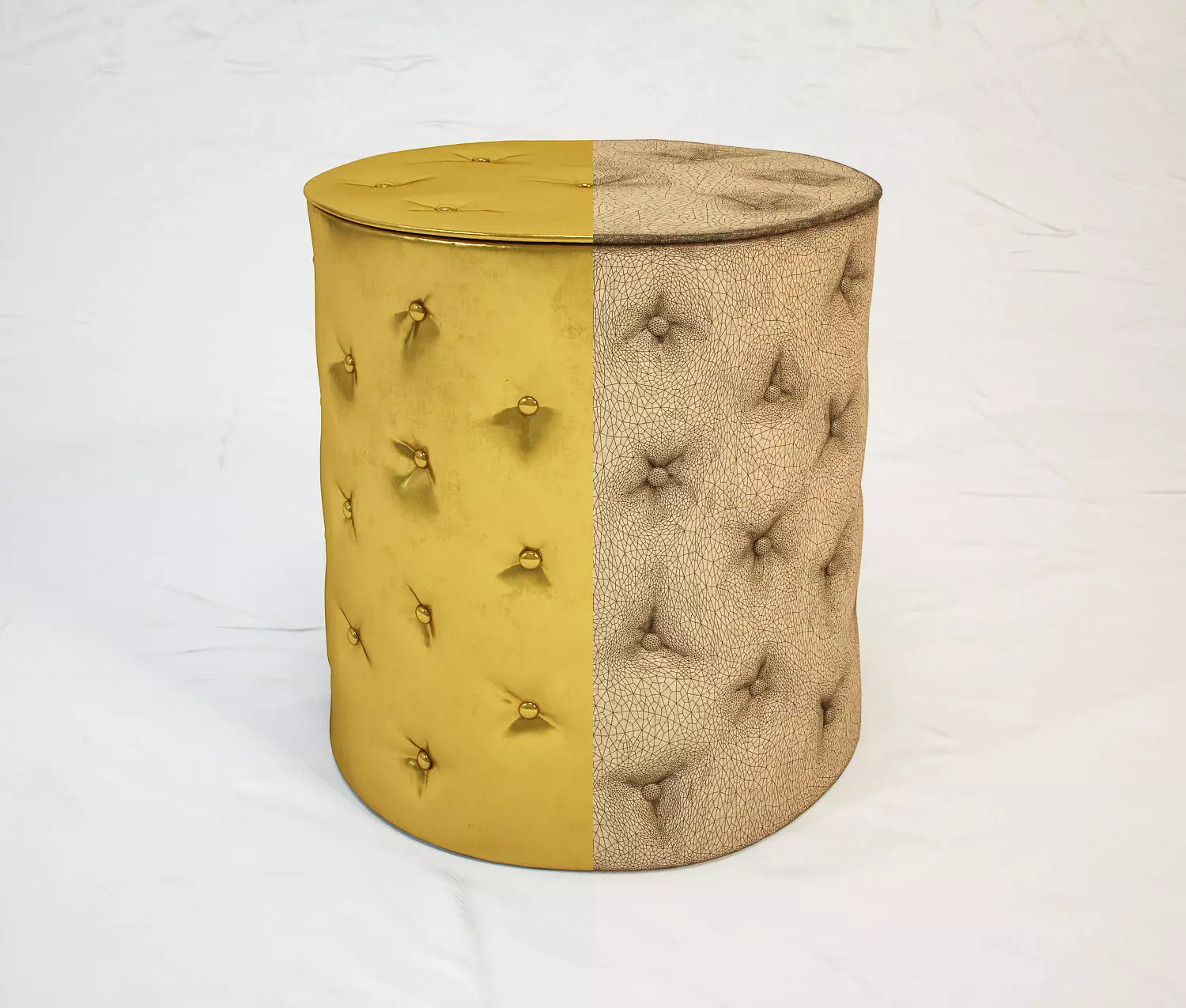 Aura brass stool 3D model_0