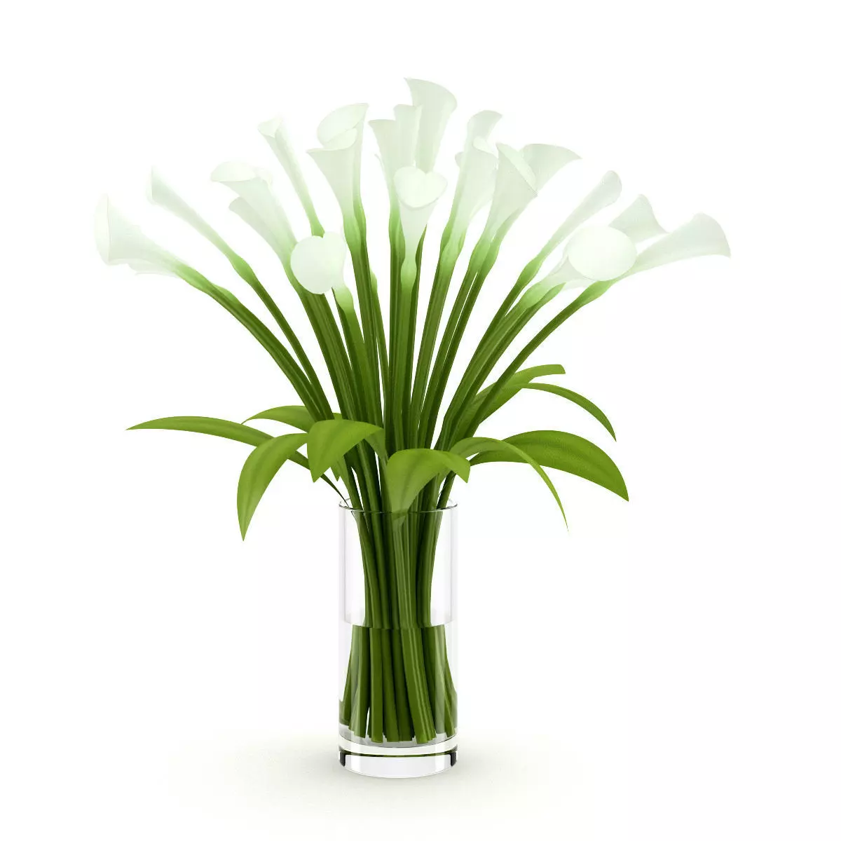 Lilies in Vase 3D model_0