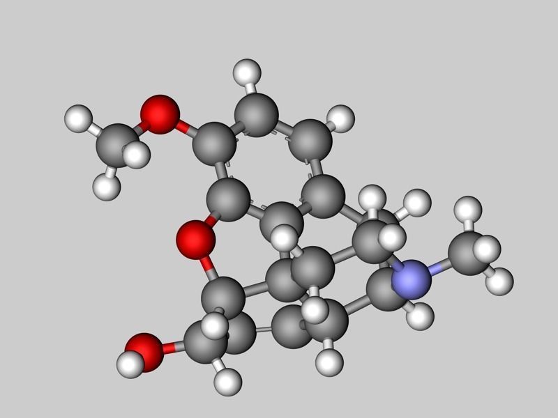 Codeine molecule 3D model_2