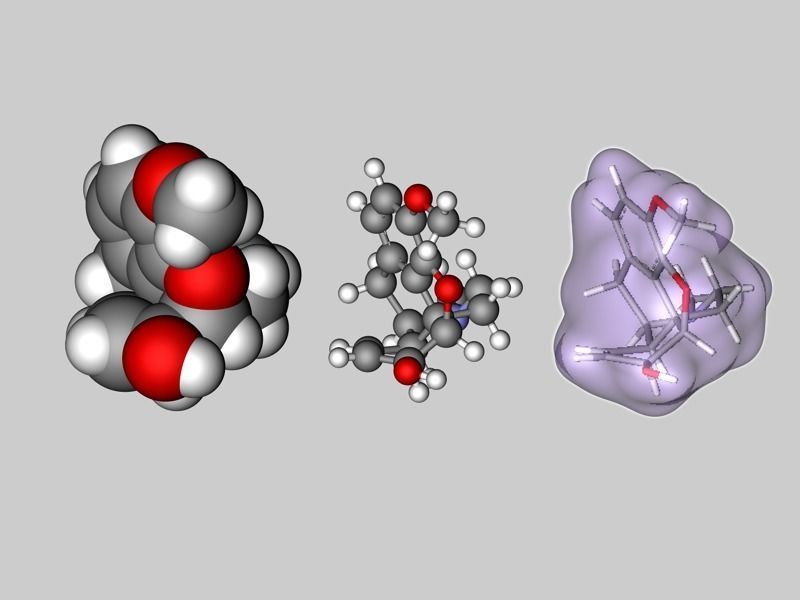 Codeine molecule 3D model_5