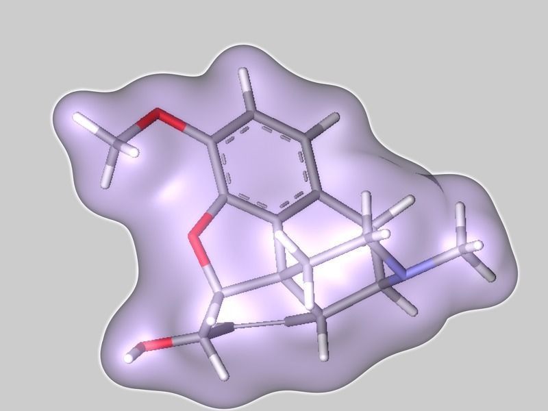 Codeine molecule 3D model_3