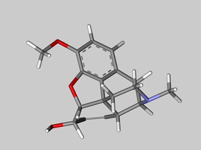 Codeine molecule 3D model_4
