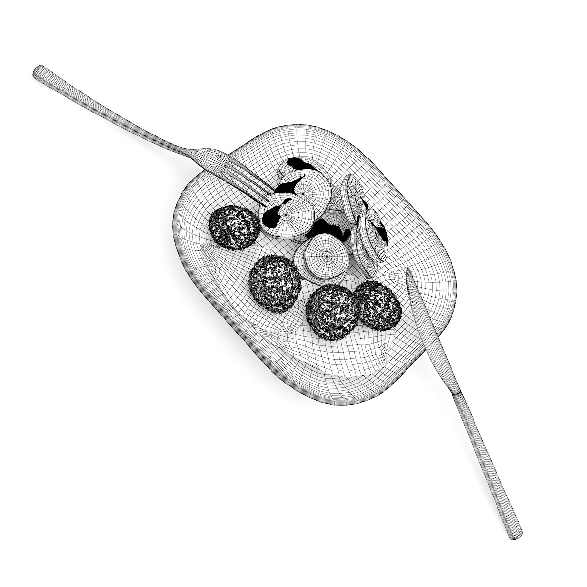 Chicken Nuggets with Fried Potatoes 3D model_3