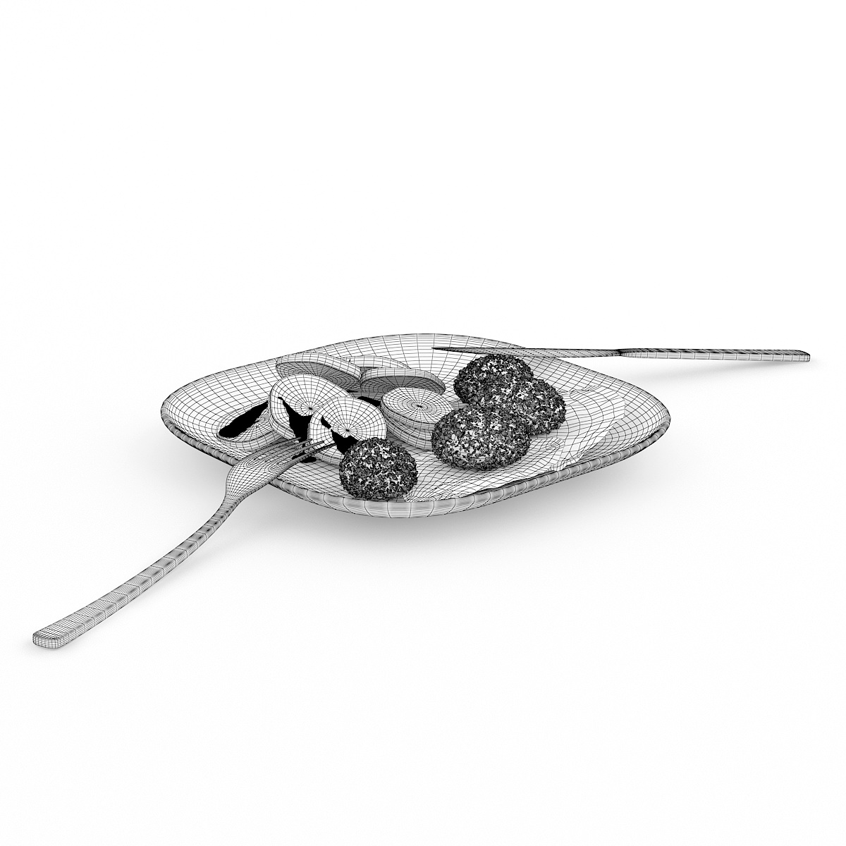 Chicken Nuggets with Fried Potatoes 3D model_1