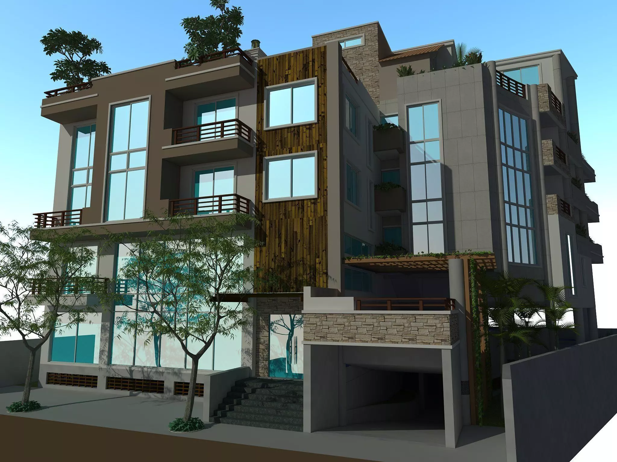 Appartment modern apartment building 3D model