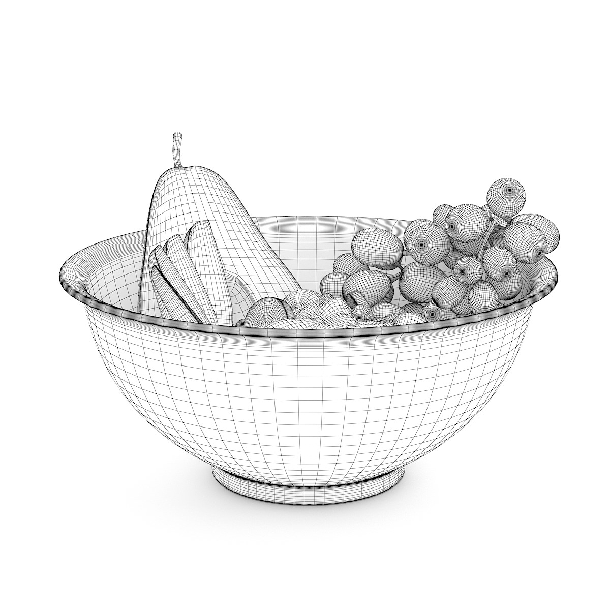 Fruits with Yoghurt 3D model_1