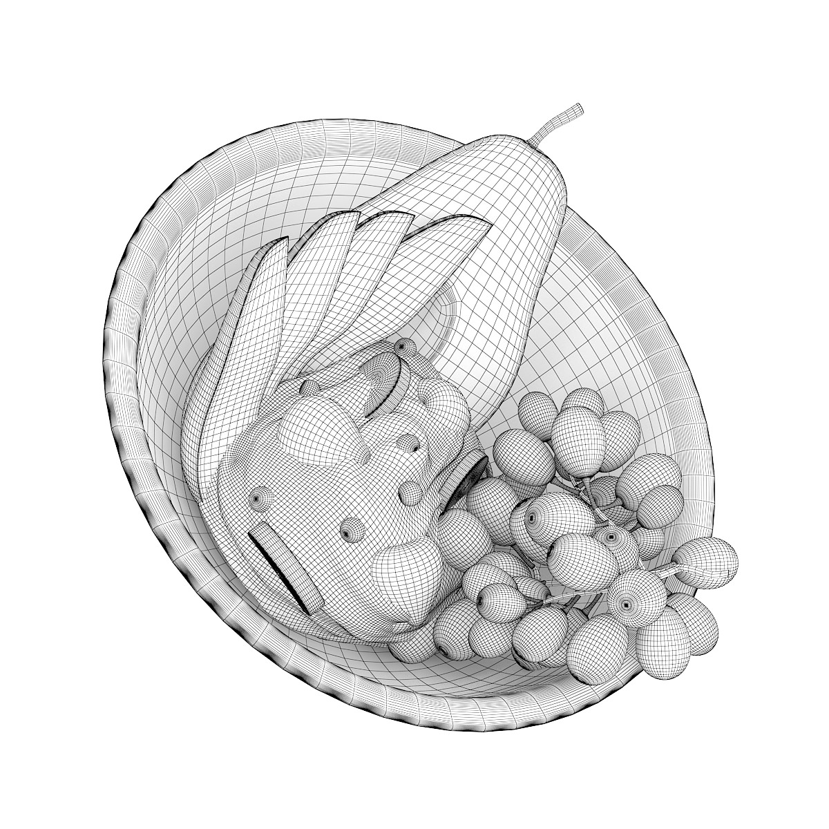 Fruits with Yoghurt 3D model_3