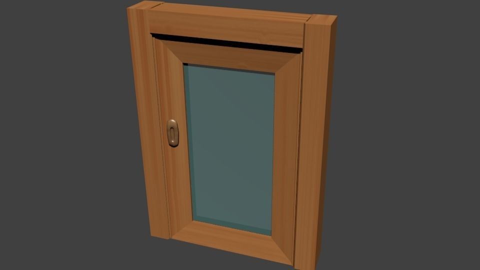 Modern wood door Low-poly 3D model_2