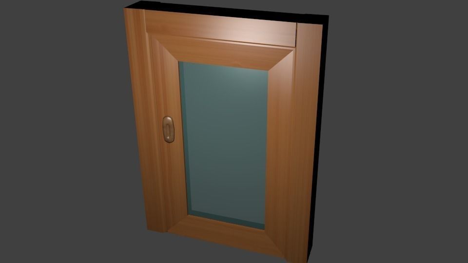 Modern wood door Low-poly 3D model_0