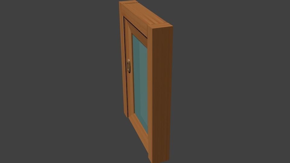 Modern wood door Low-poly 3D model_1