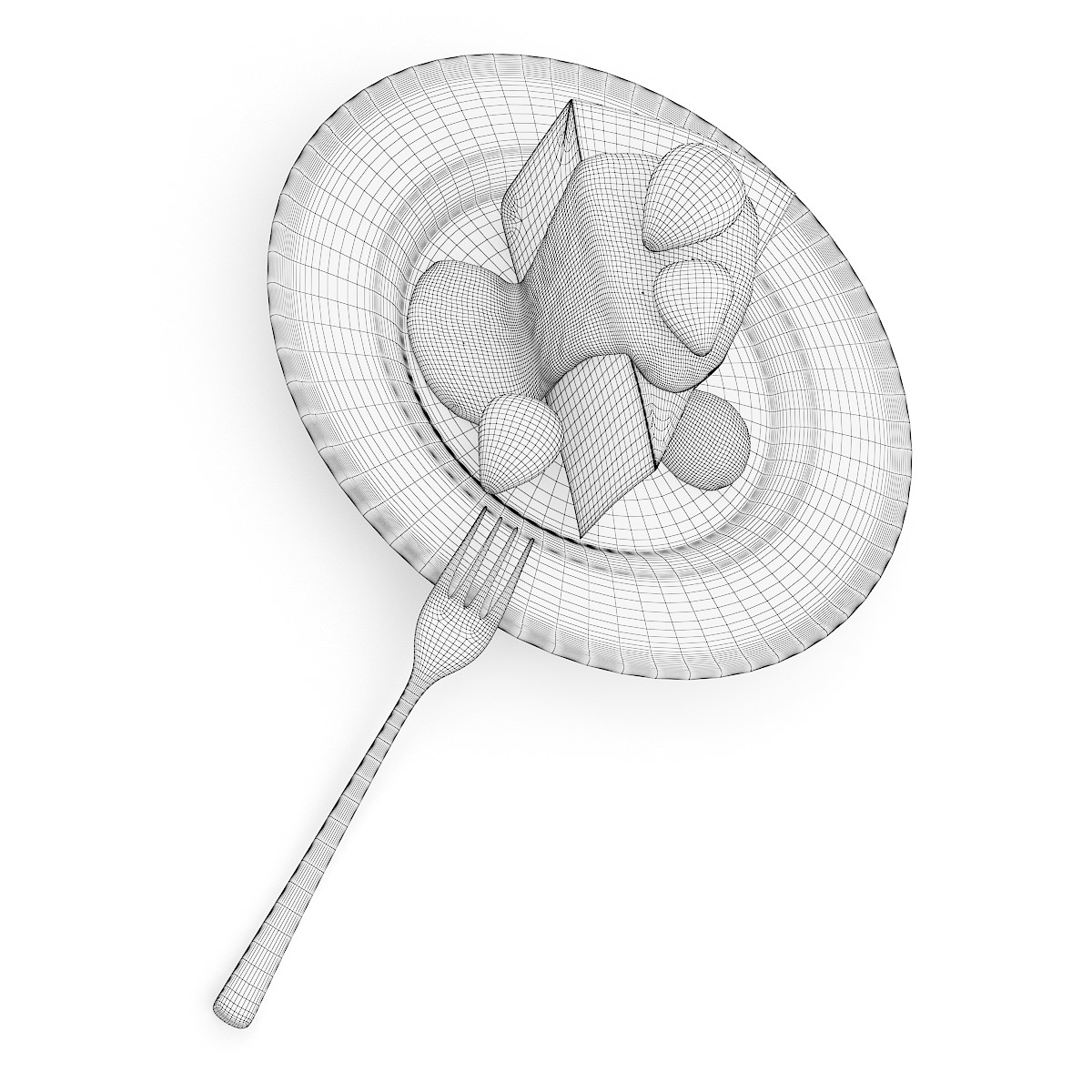 Cheesecake with Strawberry Sauce 3D model_1