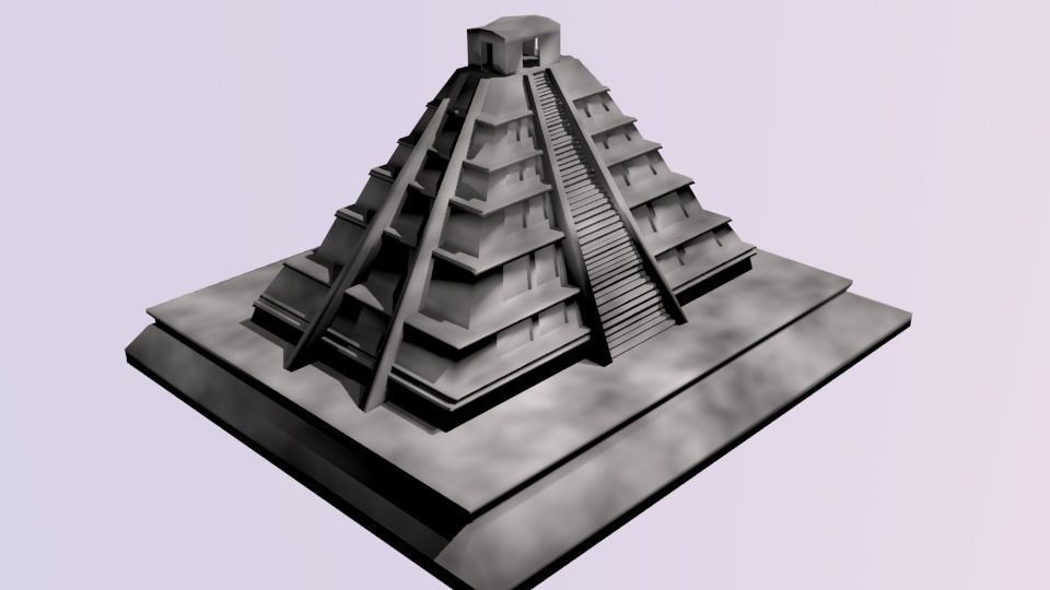 Mayan Pyramid Low-poly 3D model_1