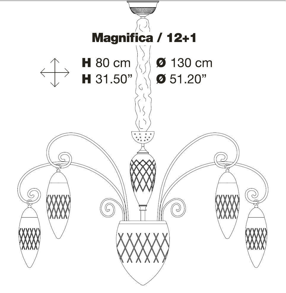 Chandelier Masiero Luxury Magnifica 12 1 3D model_3