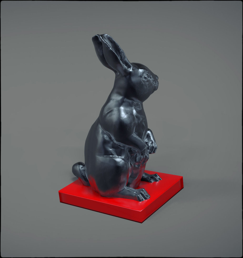 Rabbit on box 3D model_1