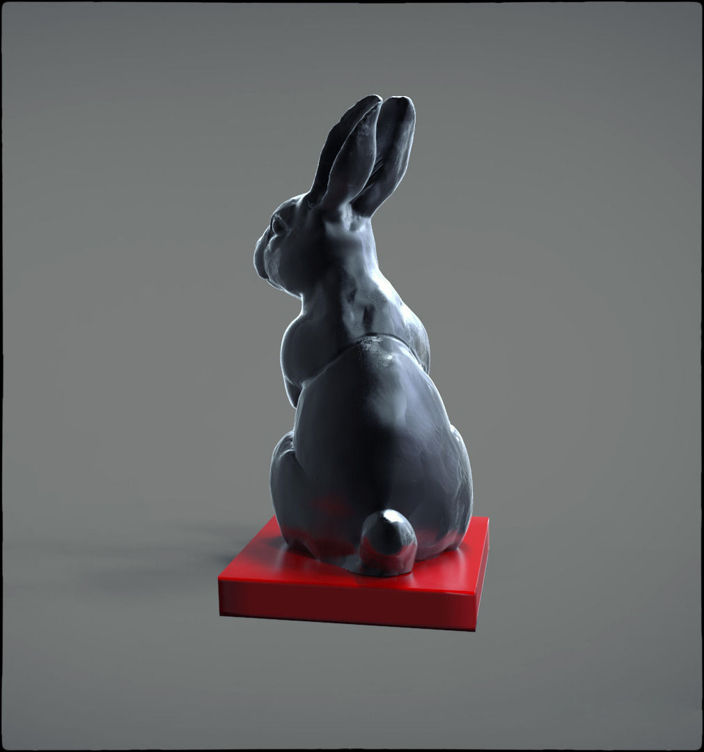 Rabbit on box 3D model_2