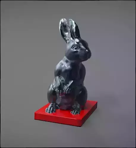 Rabbit on box 3D model