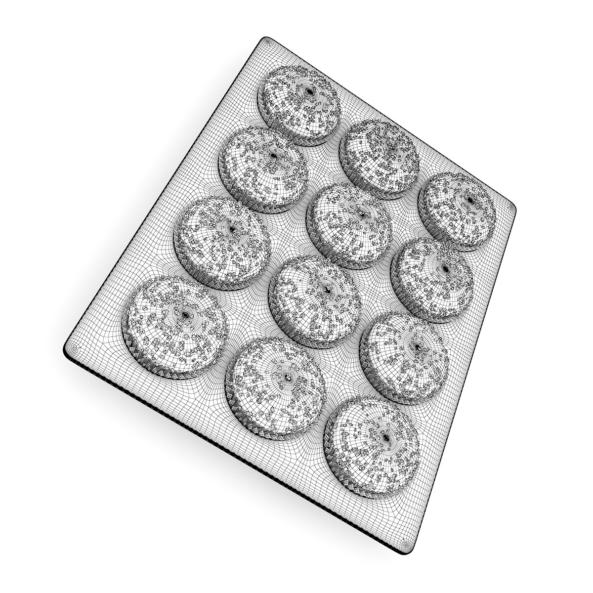 Muffins on Baking Plate 3D model_1