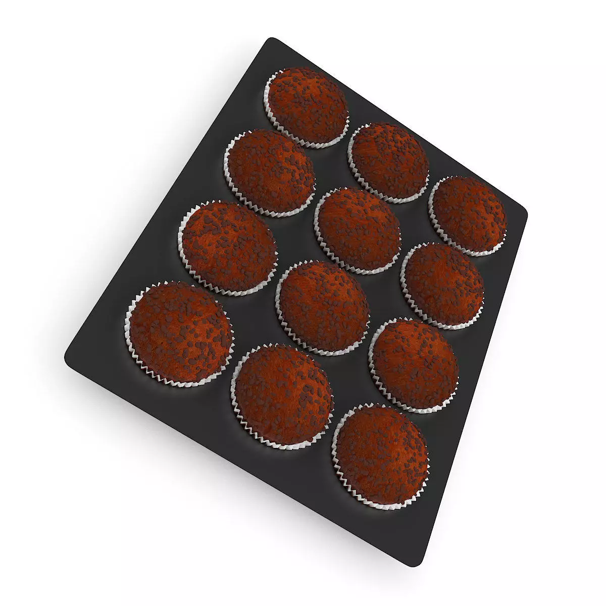 Muffins on Baking Plate 3D model_0