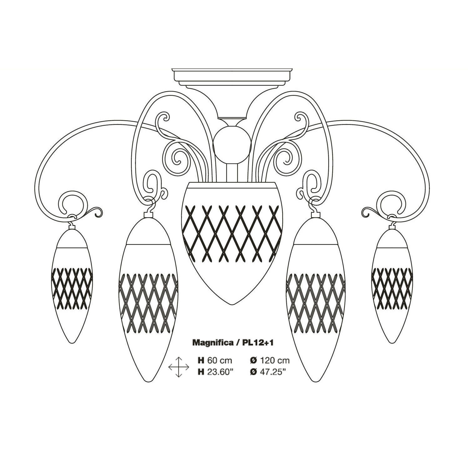 Chandelier Masiero Luxury Magnifica PL12 1 3D model_2