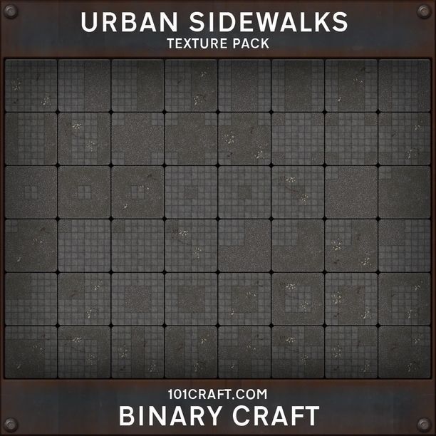 Urban Sidewalks Texture Pack Low-poly 3D model_1