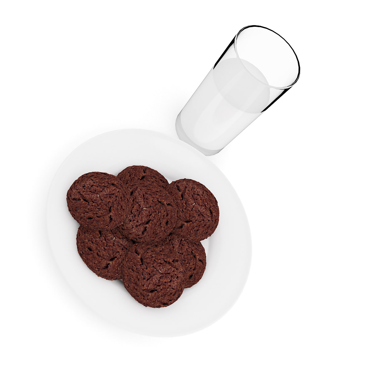 Chocolate Cookies with Milk 3D model_2