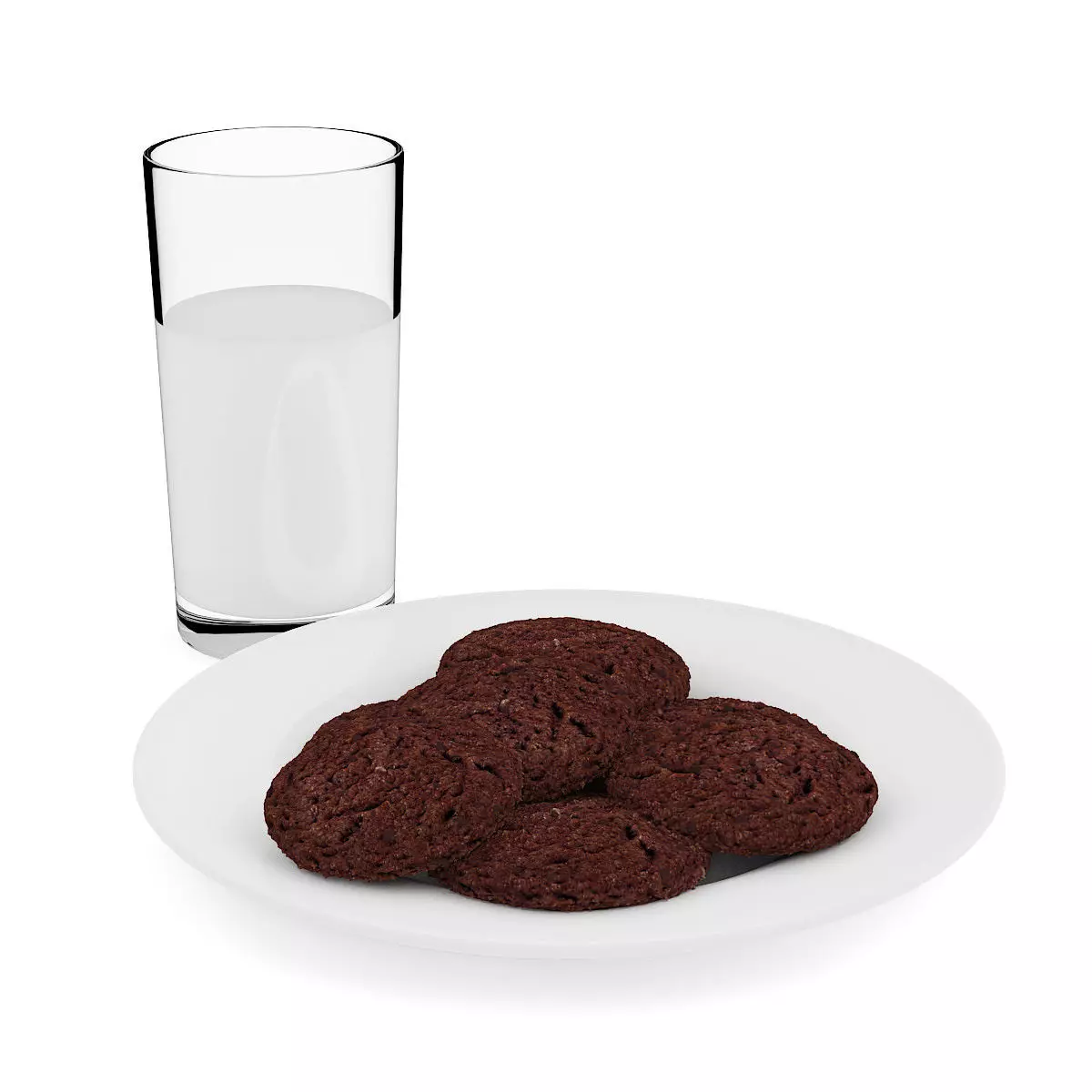 Chocolate Cookies with Milk 3D model_0