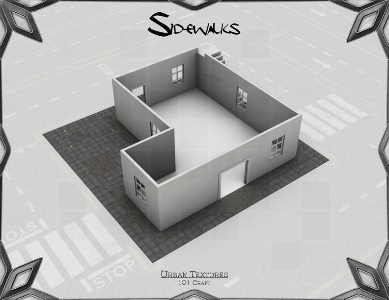 Complete Urban Tiles Texture Pack Low-poly 3D model_2