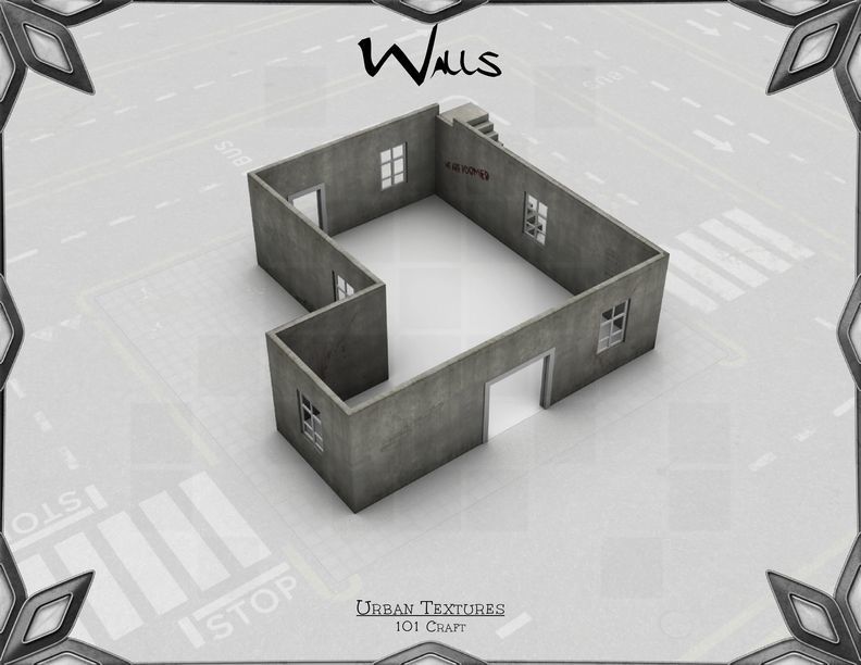 Complete Urban Tiles Texture Pack Low-poly 3D model_6