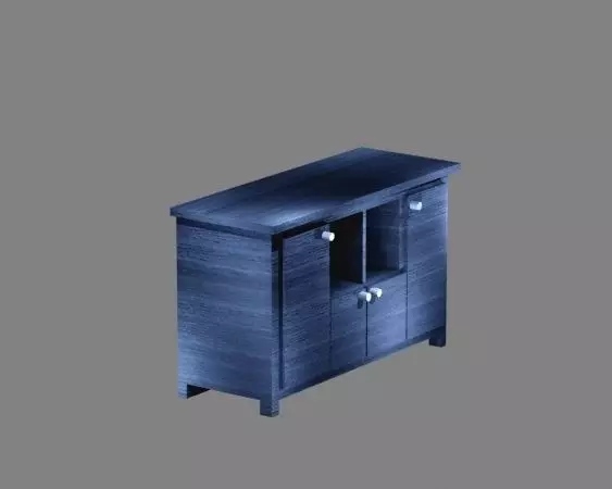 A WOODEN CABINET Low-poly 3D model_0