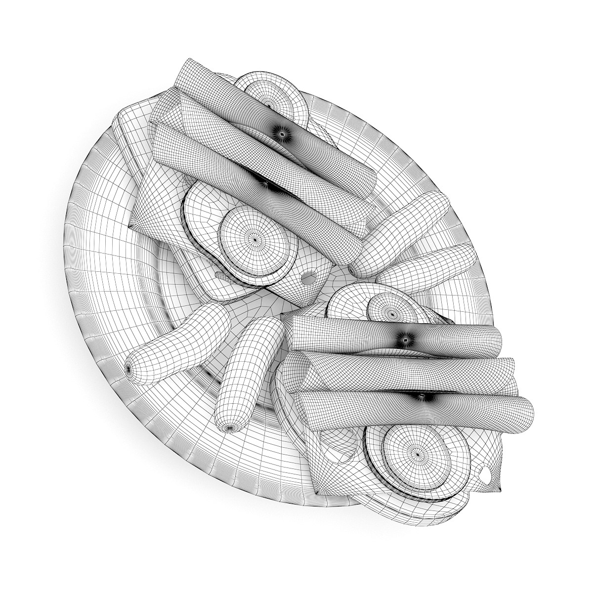 Sandwiches on Plate 3D model_3