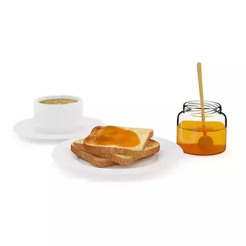Toast with Honey and Coffee