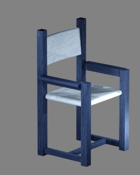 ARM CHAIR Low-poly 3D model_7