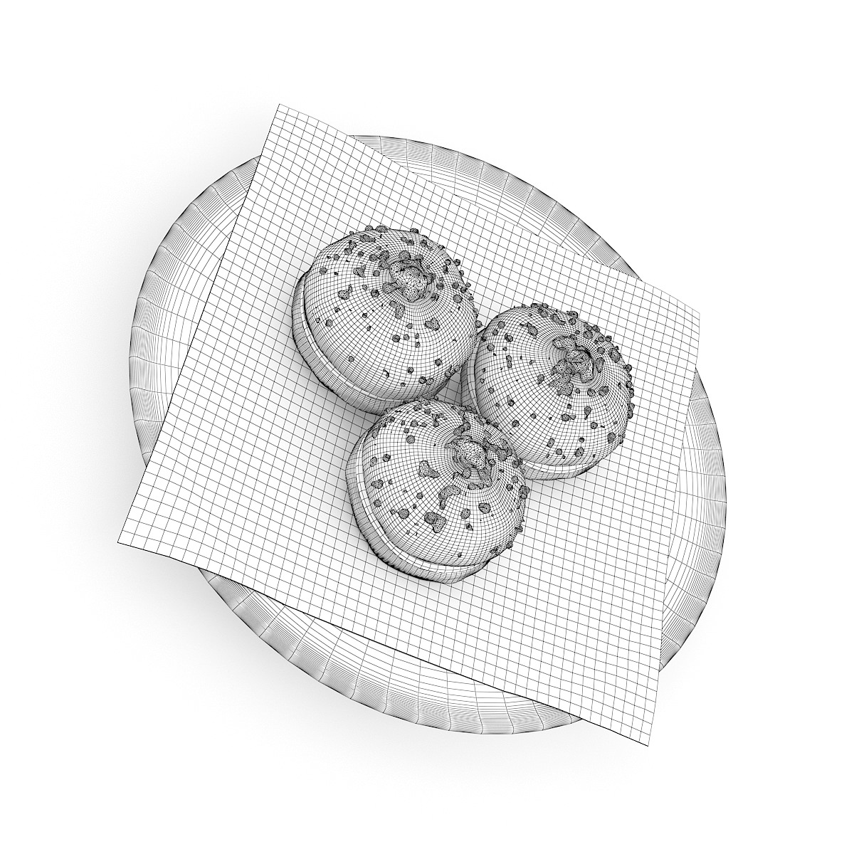 Meringues with Strawberry Sauce 3D model_3