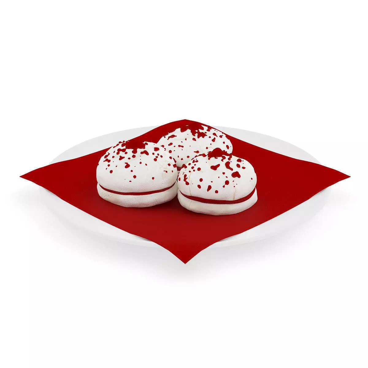 Meringues with Strawberry Sauce 3D model_0