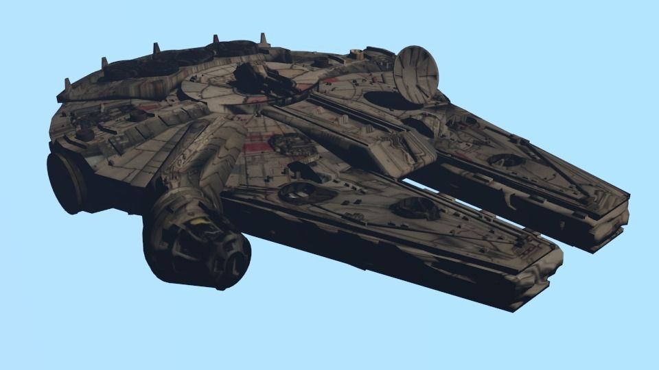 Millennium Falcon Low-poly 3D model_0