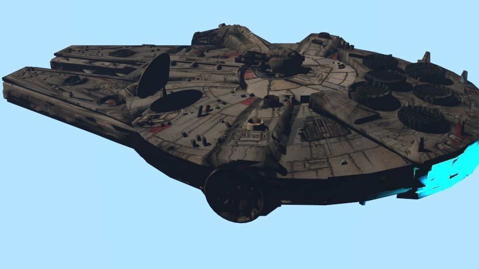 Millennium Falcon Low-poly 3D model_4