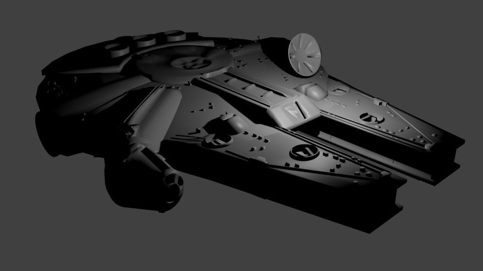 Millennium Falcon Low-poly 3D model_7