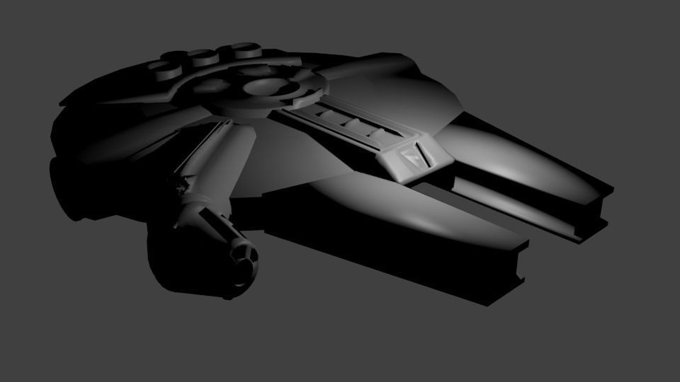Millennium Falcon Low-poly 3D model_8