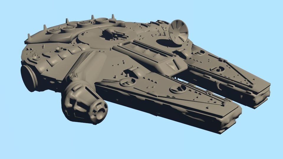 Millennium Falcon Low-poly 3D model_5