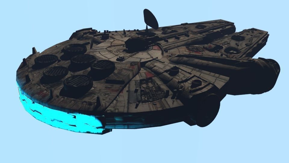 Millennium Falcon Low-poly 3D model_2