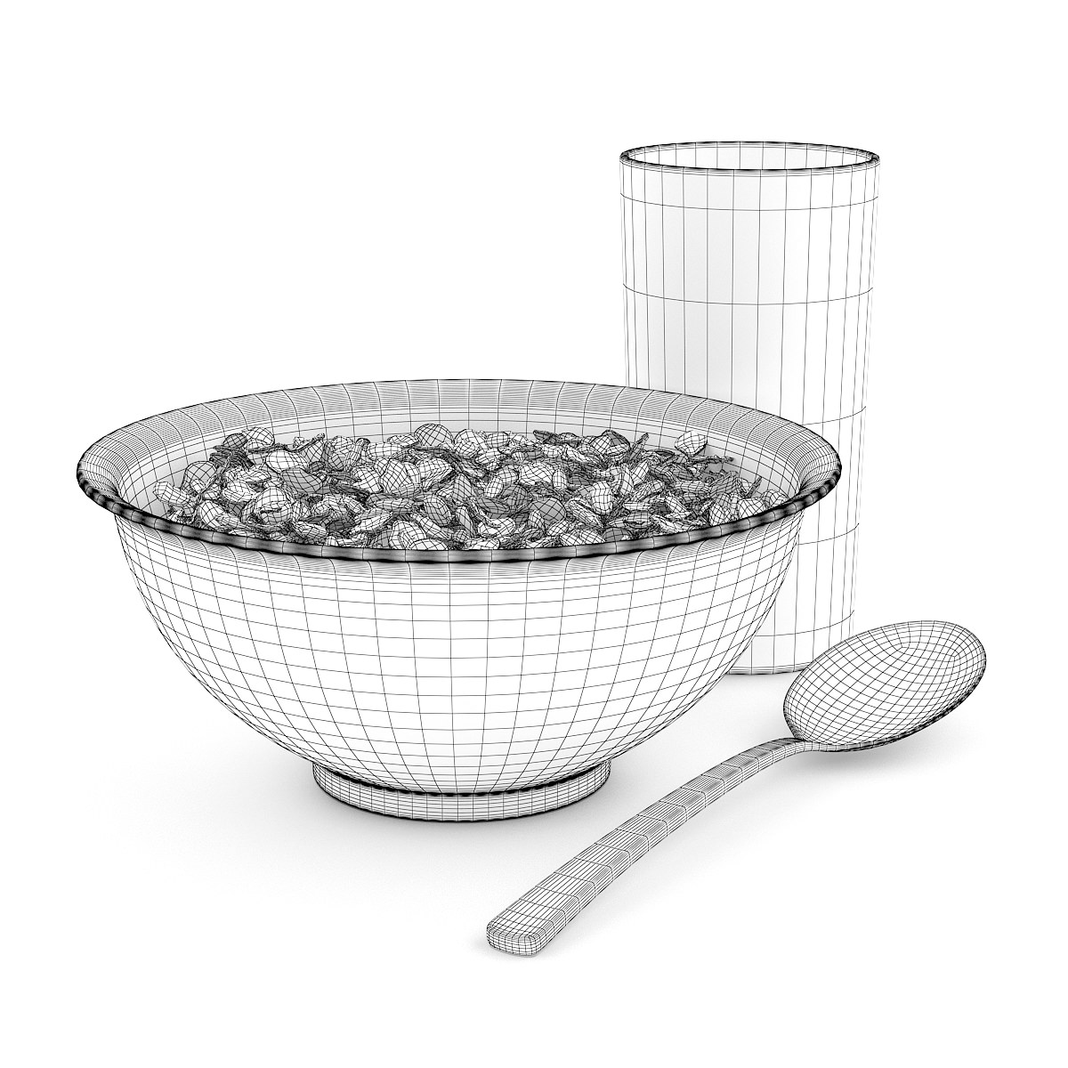 Musli in Bowl 3D model_1