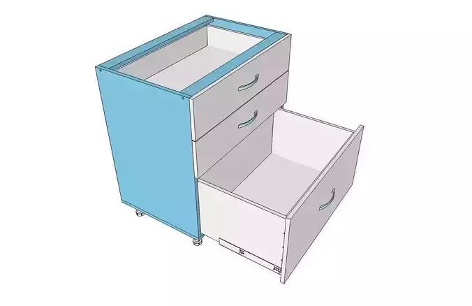 Kitchen base drawers 1B2S  800x530x868mm