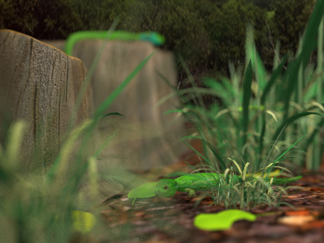 green lizards 3D model_1