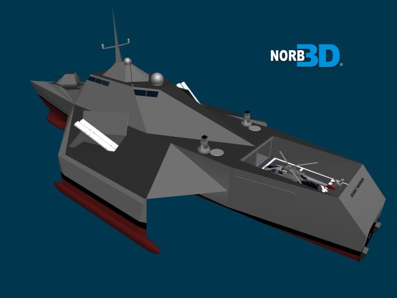 Stealth Frigate 3D Model MAX 3DS