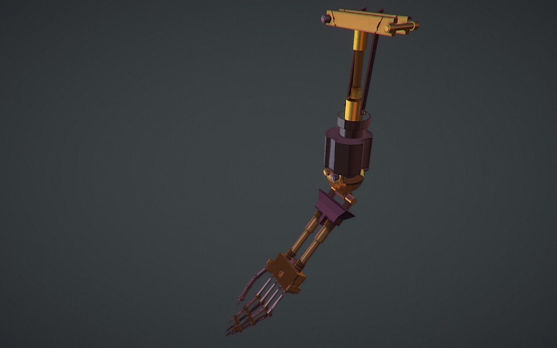 sci-fi robot hands Low-poly 3D model_3